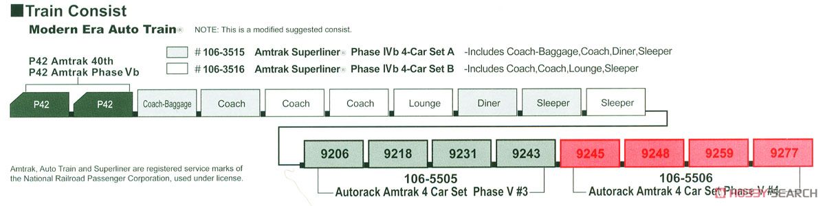 Autorack Amtrak(R) Phase V 4 Car Set #3 (4-Car Set) (Model Train) About item1