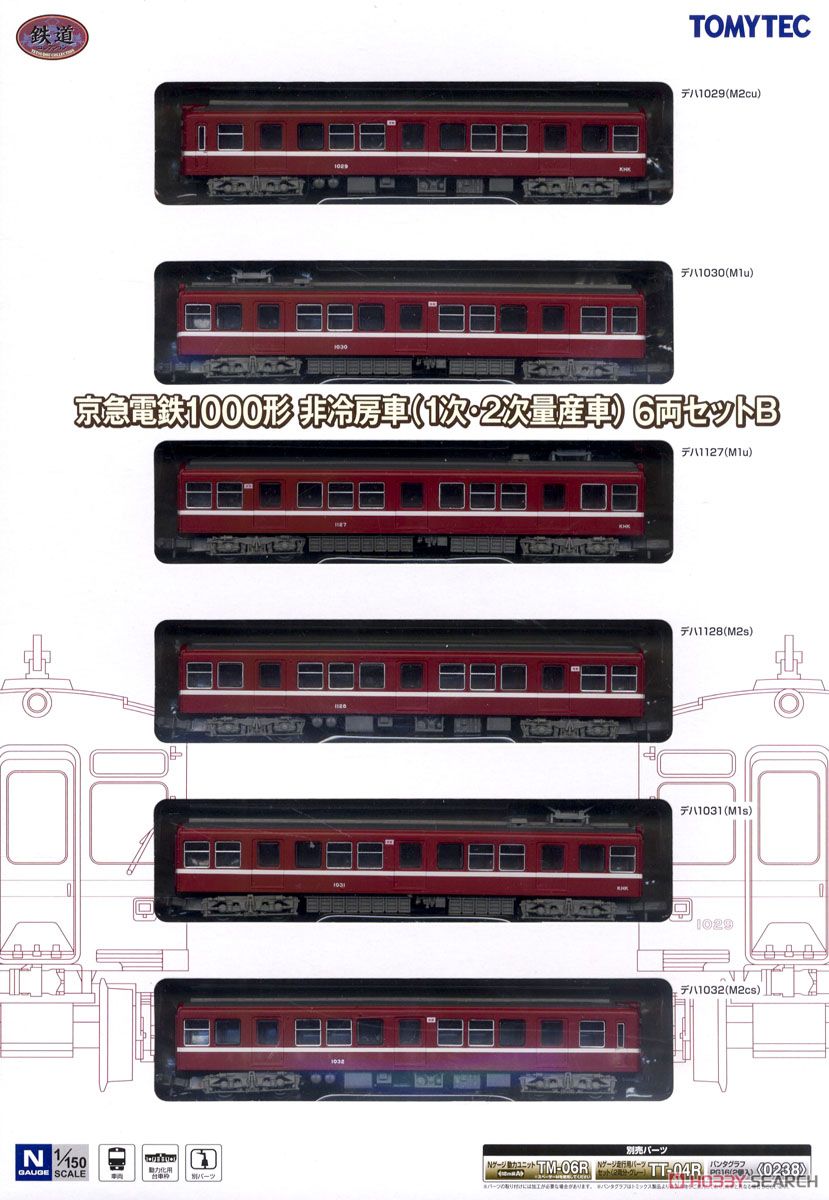 鉄道コレクション 京急電鉄 1000形 非冷房車 (1次・2次量産車) (6両セットB) (鉄道模型) パッケージ1