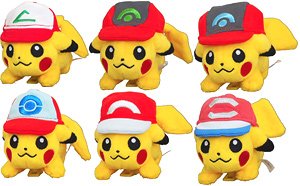 Pokemon Plush Tiny Shoulder Ride Pikachu (set of 6) (Character Toy)