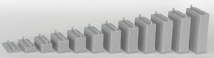 HO Scale Size Single Track Piers for Incline Viaduct (for Endo) (Unassembled Kit) (Model Train)