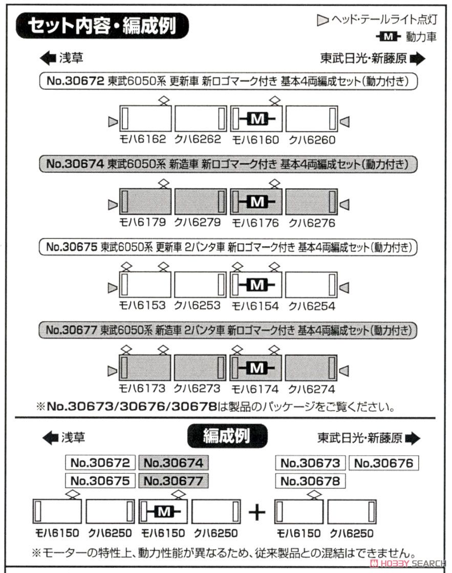 東武 6050系 新造車 新ロゴマーク付き 基本4輛編成セット (動力付き) (基本・4両セット) (塗装済み完成品) (鉄道模型) 解説1