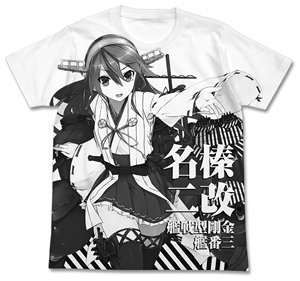 Kantai Collection Haruna Kai-II All Print T-Shirts White S (Anime Toy)