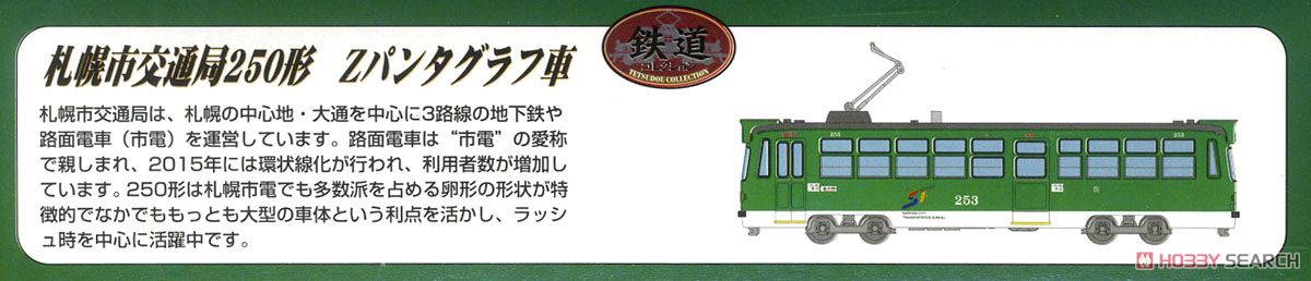 鉄道コレクション 札幌市交通局250形 Zパンタグラフ車 (253号車) (鉄道模型) 解説1