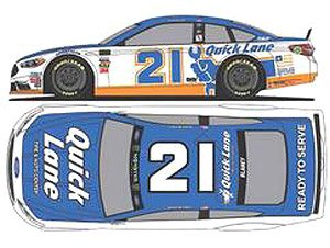 NASCAR Cup Series 2017 Ford Fusion QUICK LANE #21 Ryan Blaney Chrome (Diecast Car)