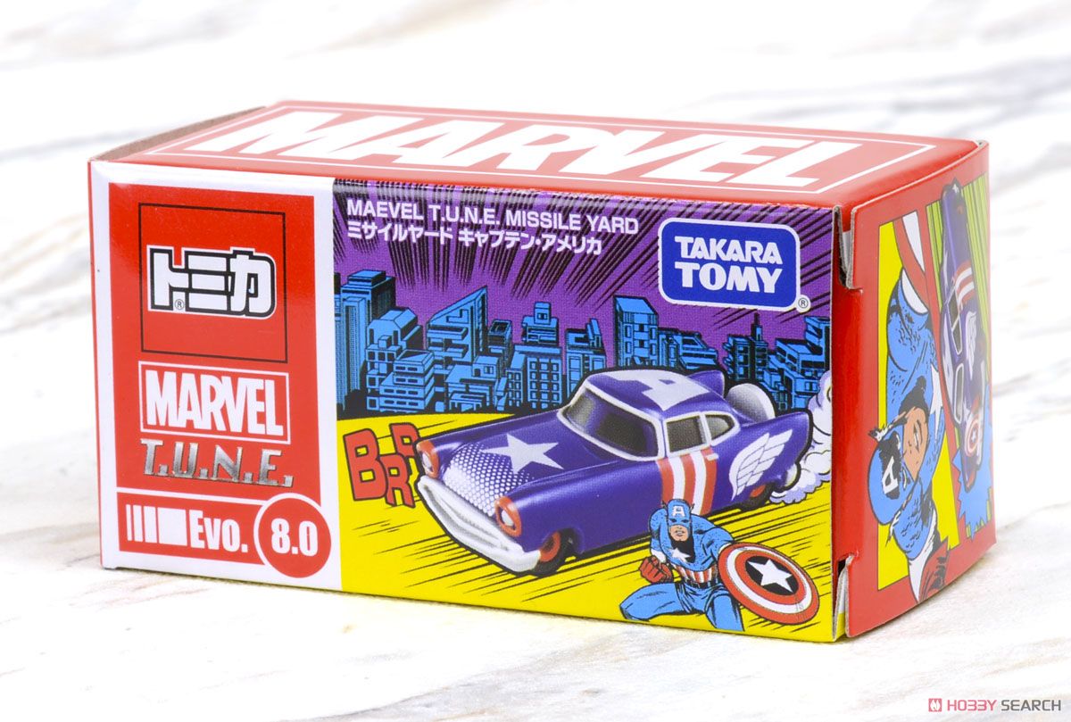 Marvel Tune Evo.8.0 Missile Yard Captain America (Tomica) Package1