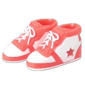 Soft Vinyl High Cut Sneakers (Red x White) (Fashion Doll)