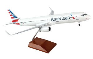 A321 アメリカン航空 (木製スタンド ギア付) (完成品飛行機)