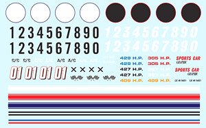 1/24 & 1/25 スポーツカー用 基本デカールセット (デカール)