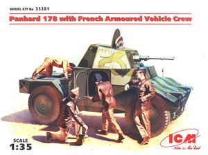 French Panhard AMD-35(178) Armored Vehicle w/Armored Vehicle Crew (Plastic model)
