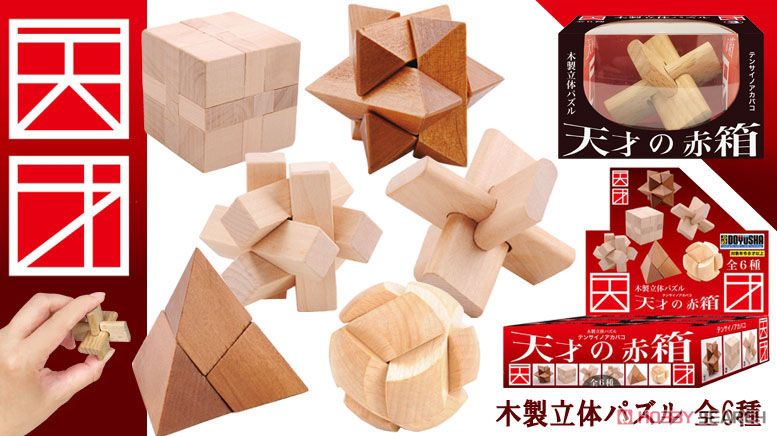 木製立体パズル 天才の赤箱 6個セット (パズル、ちえのわ) その他の画像1