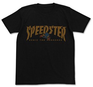 Sonic the Hedgehog Speedster Sonic T-Shirts Black S (Anime Toy)