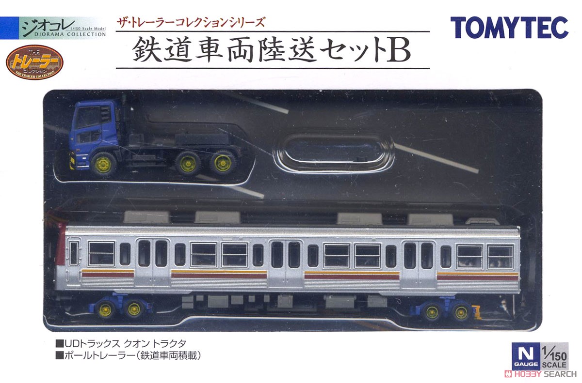 ザ・トレーラーコレクション 鉄道車両陸送 - セットB (UDトラックス クオン トラクタ + ポールトレーラー) (鉄道模型) パッケージ1