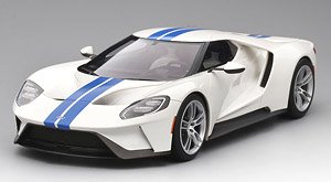 Ford GT Frozen White w/ Lightning Blue Stripe (Diecast Car)