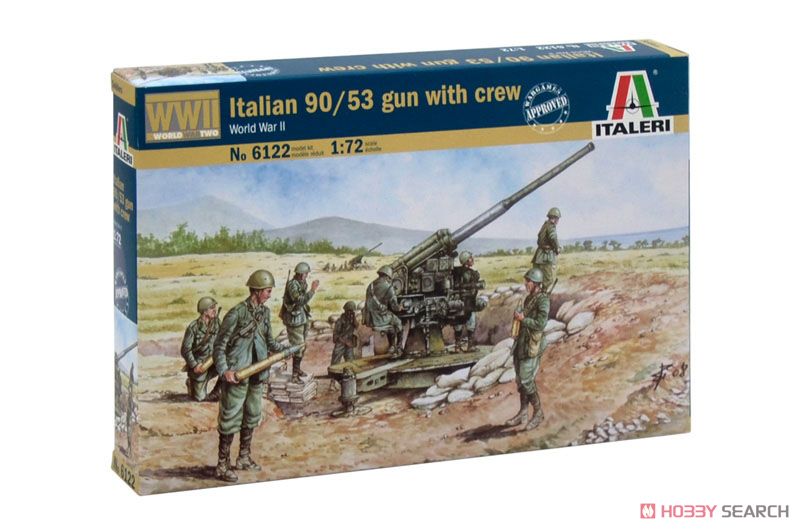 WW.II Italian 90/53 Gun with Crew (Plastic model) Package1