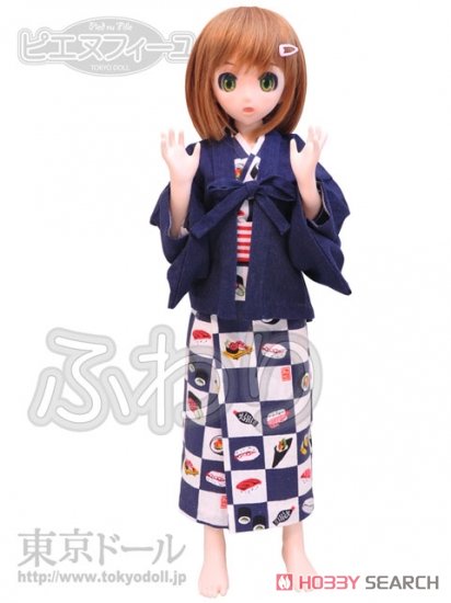 Pied nu Fille / Fuwari - Sushi Pattern Yukata (Body Color / Skin White) w/Full Option Set (Fashion Doll) Item picture1