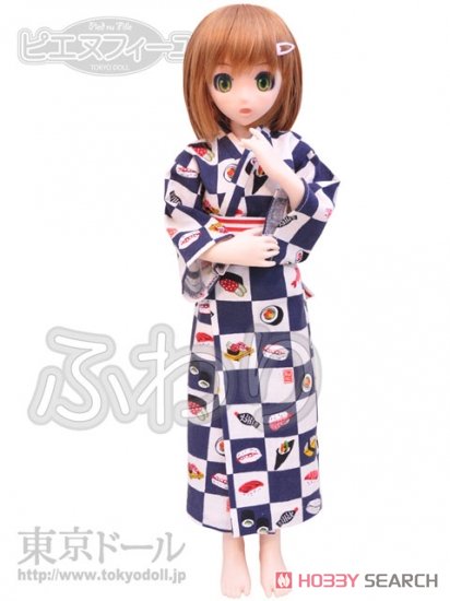 Pied nu Fille / Fuwari - Sushi Pattern Yukata (Body Color / Skin White) w/Full Option Set (Fashion Doll) Item picture3