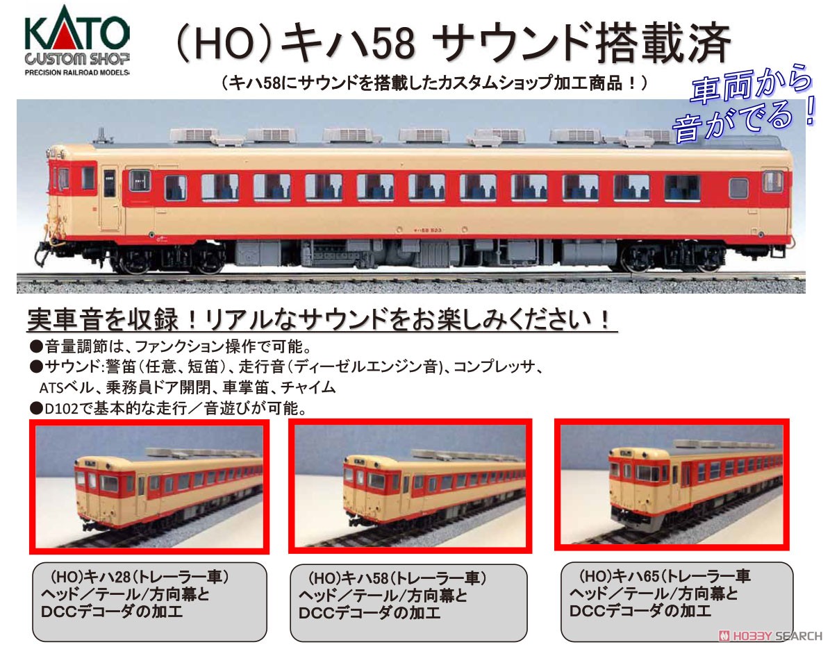 16番(HO) キハ58 (DCCサウンドデコーダ搭載済み) (鉄道模型) その他の画像2