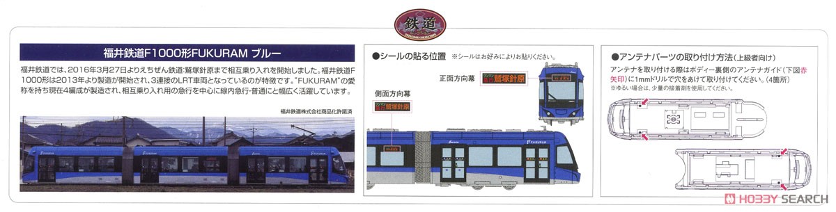 鉄道コレクション 福井鉄道 F1000形 FUKURAM ブルー (F1002) (鉄道模型) 解説1