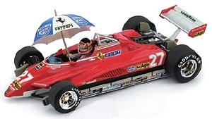 フェラーリ 126C2 1982年ブラジルGP #27 Gilles Villeneuve ドライバー＆パラソル (ミニカー)