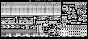 Photo-Etched Parts for USN Battleship North Carolina Class (for Pit-Road) (Plastic model)