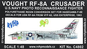 Vought RF-8A Crusader Conversion Kit (USN VFP-62 USS Enterprise) (For Hasegawa) (Plastic model)