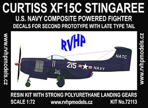 Curtiss XF15C Stingaree Markings for Second Prototype with Late Type of Tail (Plastic model)