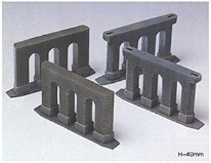石目模様 水平橋脚 (2基入り) (組み立てキット) (鉄道模型)