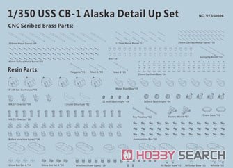 米海軍 大型巡洋艦 アラスカ(CB-1)用ディテールセット (ホビーボス86513用) (プラモデル) その他の画像2
