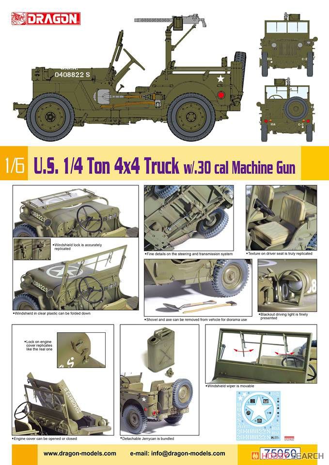 WW.II アメリカ軍 1/4トン 4×4トラック w/M1919キャリバー30機関銃 (プラモデル) その他の画像4