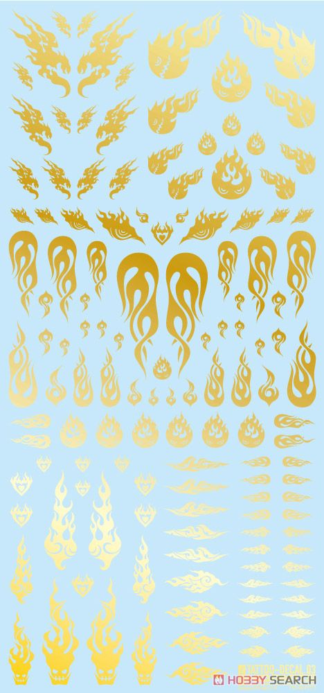 Tattoo Decal 03 [Fire] Gold (1 Sheet) (Material) その他の画像1
