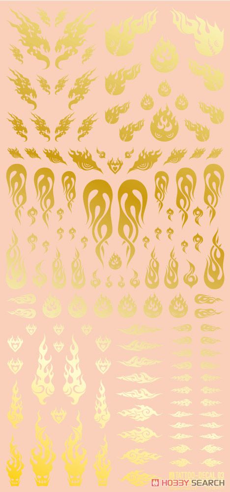Tattoo Decal 03 [Fire] Gold (1 Sheet) (Material) その他の画像2