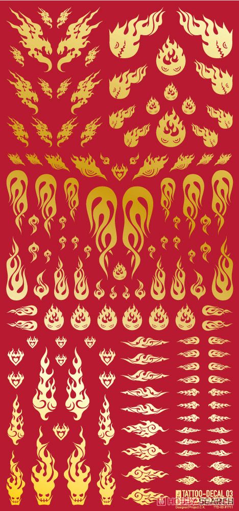 Tattoo Decal 03 [Fire] Gold (1 Sheet) (Material) その他の画像3