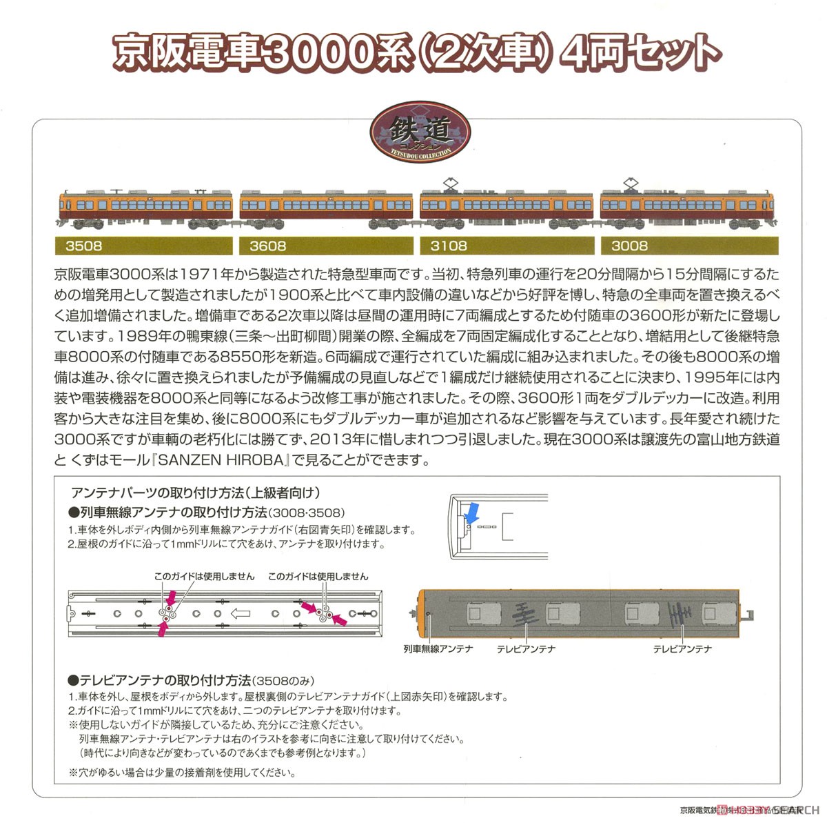 鉄道コレクション 京阪電車3000系 (2次車) (4両セット) (鉄道模型) 解説1