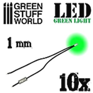 LED Light (Green) - 1mm x 10 Pieces (Material)