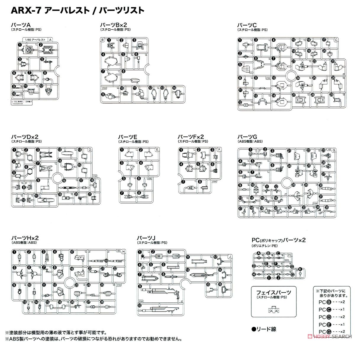 ARX-7 Arbalest (Plastic model) *Package is damaged but there is no problem on the item itself Assembly guide8