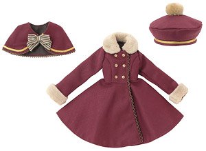 PNS Classical Dress Coat Set (Bordeaux) (Fashion Doll)