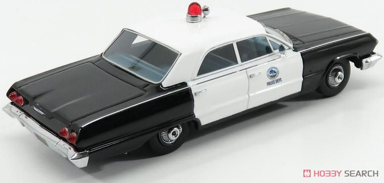 シボレー ビスケーン サンカルロス警察 1963 ブラック / ホワイト (ミニカー) 商品画像2