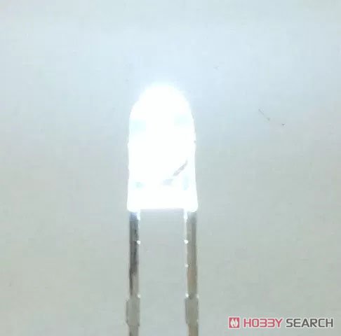 3mm 砲弾形 抵抗内蔵LED 白色 (20本入り) (鉄道模型) 商品画像1