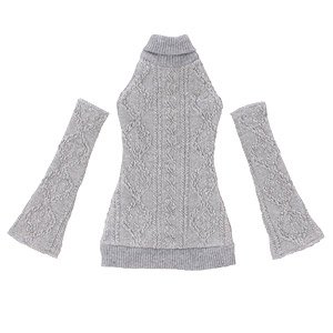 AZO2 Turtleneck Knit One-piece Dress (Light Gray) (Fashion Doll)