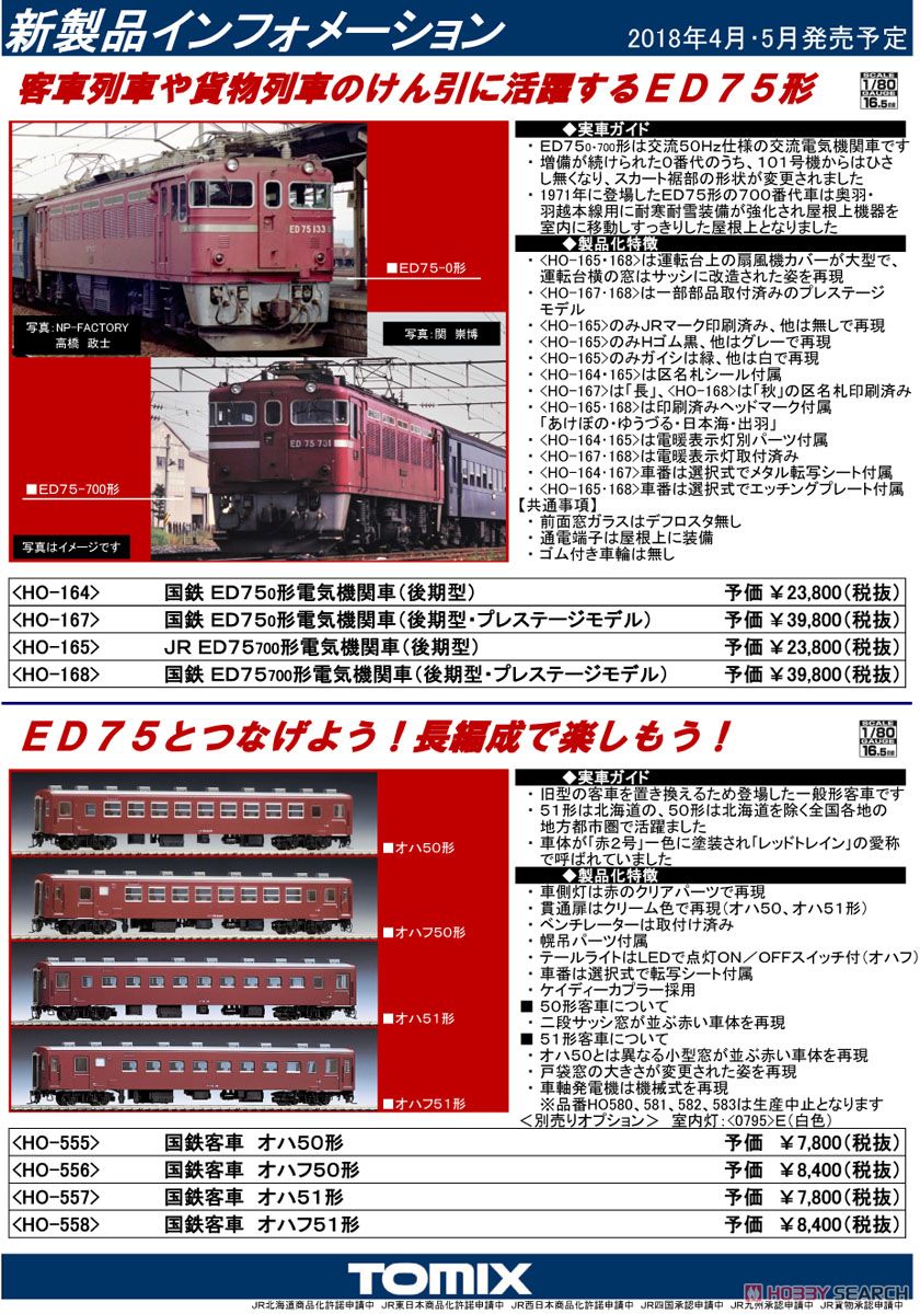 16番(HO) JR ED75-700形電気機関車 (後期型・サッシ窓) (鉄道模型) 解説1
