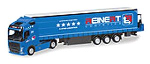 (HO) ボルボ FH Gl. カーテンキャンバス セミトレーラー フォークリフト付き `Reinert Logistik` (鉄道模型)