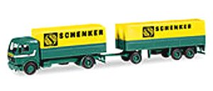 (HO) メルセデスベンツ キャンバス カバー トレーラー `Schenker` (鉄道模型)