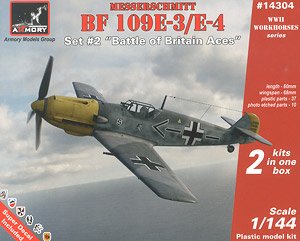 Messerschmitt Bf109E-3/E-4 Battle of Britain Aces (Set of 2) (Plastic model)
