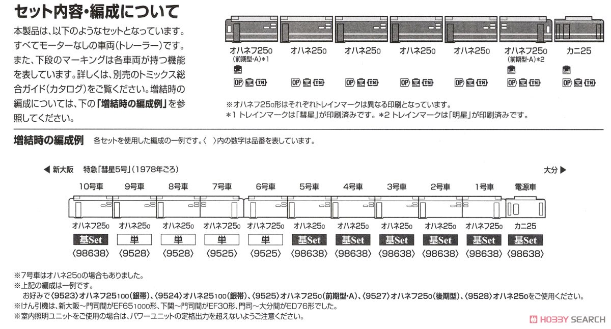 国鉄 24系25-0形 特急寝台客車 (カニ25) セット (7両セット) (鉄道模型) 解説3