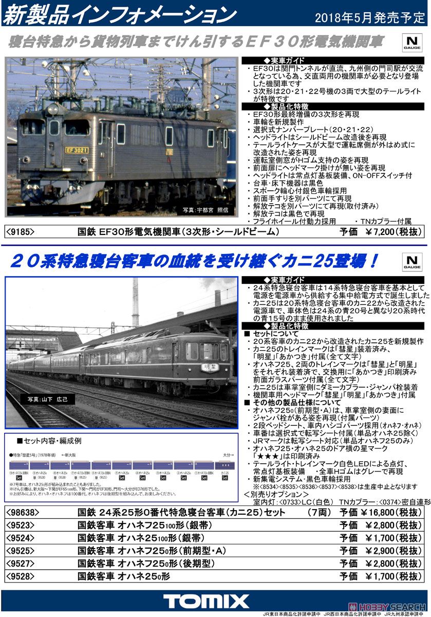 国鉄客車 オハネ25-100形 (銀帯) (鉄道模型) 解説1