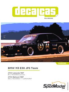 BMW M3 E30 JPS チーム ATCC レイクサイド ウイナー 1987 デカール (デカール)
