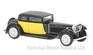 (HO) Bugatti Type 41 Royale by Weymann 1929 Black/Yellow RHD (Model Train)