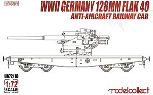 WWII Germany 128mm Flak 40 Anti-Aircraft Railway Car (Plastic model)