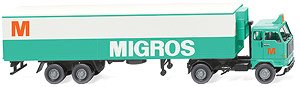 (HO) Refrigerated Semi-trailer (Volvo F89) `Migros` (Model Train)