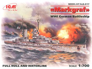 Markgraf (full hull & waterline) WWI German Battleship (Plastic model)